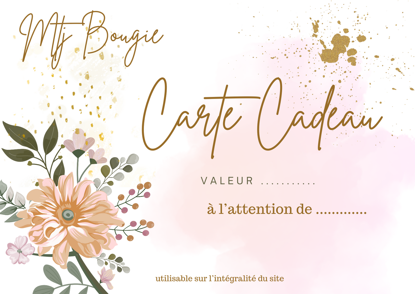 carte cadeau MTJ Bougie